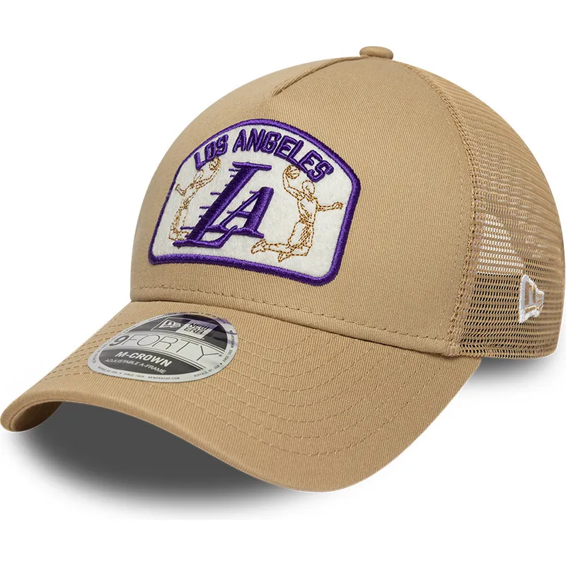 lippikset-kaareva-rekka-beige-snapback-9forty-m-crown-a-frame-los-angeles-lakers-nba-new-era