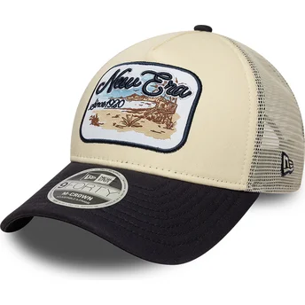 Lippikset kaareva rekka beige snapback 9FORTY M-Crown A Frame New Era
