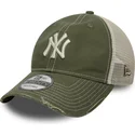 lippikset-kaareva-rekka-vihrea-saadettava-nauha-9twenty-cotton-canv-new-york-yankees-mlb-new-era