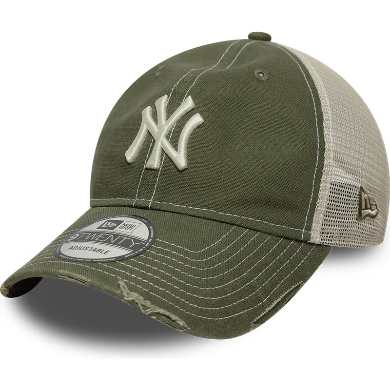 lippikset-kaareva-rekka-vihrea-saadettava-nauha-9twenty-cotton-canv-new-york-yankees-mlb-new-era
