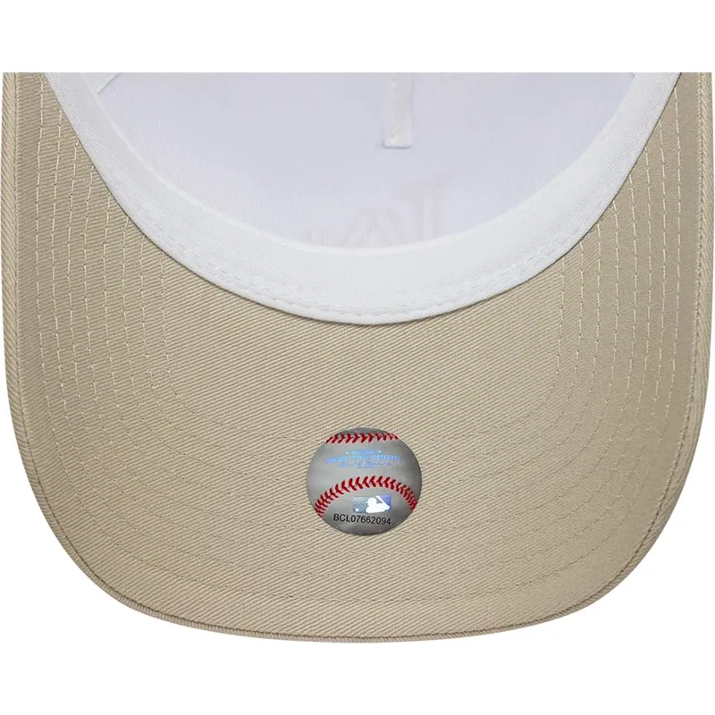 lippikset-kaareva-rekka-beige-snapback-a-frame-league-essential-los-angeles-dodgers-mlb-new-era