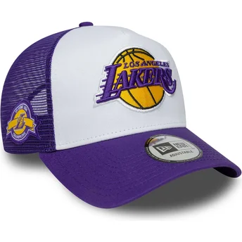 Lippikset kaareva rekka violetti snapback A Frame Side Patch Los Angeles Lakers NBA New Era