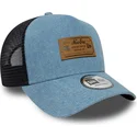 lippikset-kaareva-rekka-sininen-snapback-a-frame-denim-leather-patch-new-era