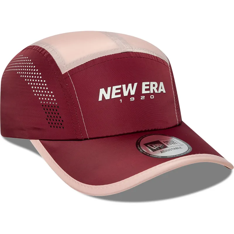cap-kaareva-5-panel-red-adjustable-strap-runner-new-era
