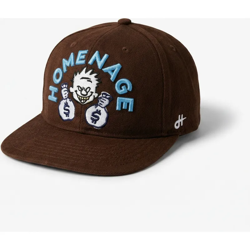 homenage-flat-brim-money-music-shapes-identity-the-snap-brown-snapback-cap