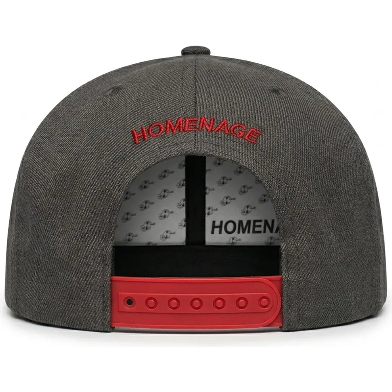homenage-curved-brim-just-kids-the-retro-grey-and-red-snapback-cap
