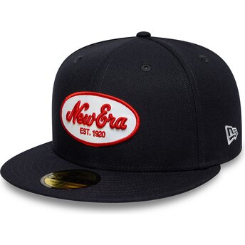 Lippikset litteä laivastonsininen istuva 59FIFTY Oval Patch New Era