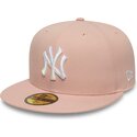 lippikset-littea-vaaleanpunainen-istuva-59fifty-league-essential-new-york-yankees-mlb-new-era
