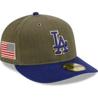 Cap kaareva green ajustada 59FIFTY Pre-Curved American Herringbone Los Angeles Dodgers MLB New Era