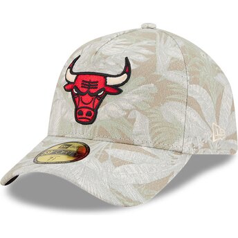 Cap kaareva beige ajustada 59FORTY A Frame Leafy Palm Chicago Bulls NBA New Era