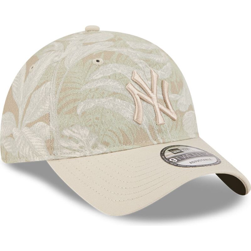 lippikset-kaareva-beige-saadettava-nauha-9twenty-leafy-palm-new-york-yankees-mlb-new-era