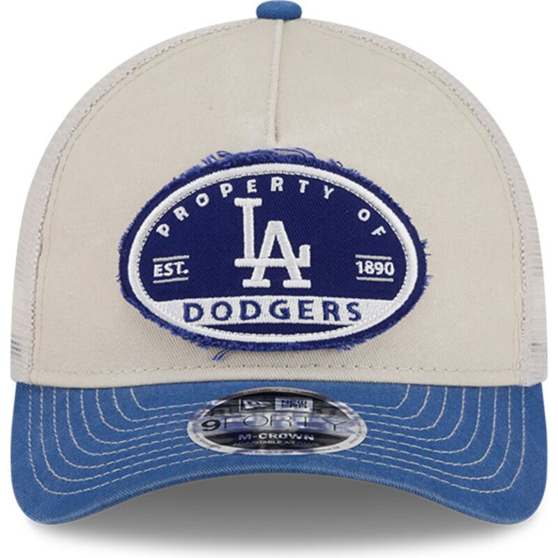 new-era-9forty-m-crown-a-frame-fray-los-angeles-dodgers-mlb-beige-and-blue-trucker-hat