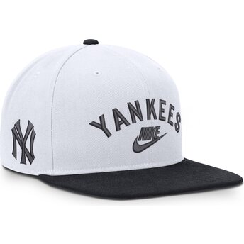Cap litteä white snapback Cooperstown Dri-Fit Pro Structured Square Bill New York Yankees MLB Nike