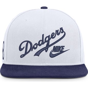 Cap litteä white snapback Cooperstown Dri-Fit Pro Structured Square Bill Los Angeles Dodgers MLB Nike