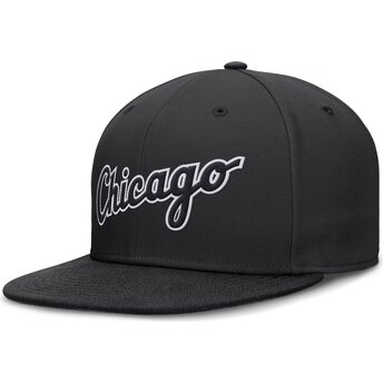 Cap litteä black ajustada Dri-Fit True Structured Round Bill Chicago White Sox MLB Nike