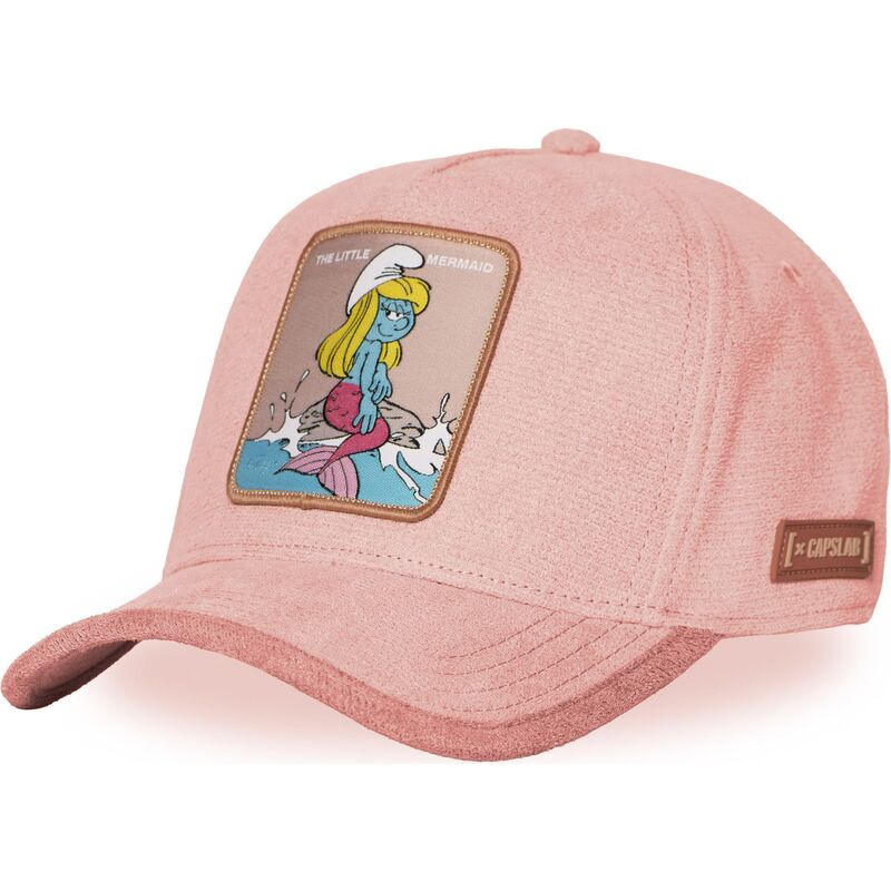 capslab-curved-brim-smurfette-smu-sur3b-the-smurfs-pink-snapback-cap