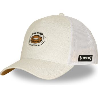 Capslab The One Ring LOTR2 PCTRINB The Lord of the Rings Cream and White Trucker Hat