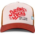 lippikset-kaareva-rekka-ruskea-snapback-surfing-sucks-coastal