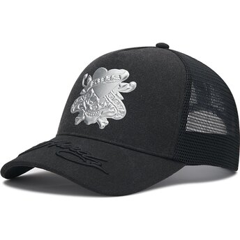 Lippikset kaareva rekka musta snapback Love Kills Slowly Washed Ed Hardy