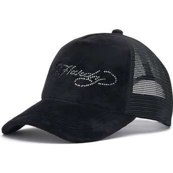 Lippikset kaareva rekka musta snapback Core Silver Diamante Velour Ed Hardy