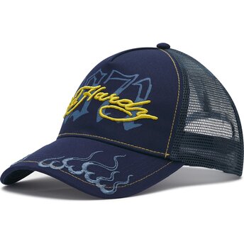 Lippikset kaareva rekka laivastonsininen snapback 1971 Ed Hardy
