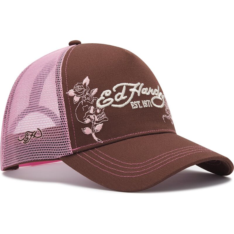 lippikset-kaareva-rekka-ruskea-snapback-rosa-skull-and-roses-ed-hardy lippikset-kaareva-rekka-ruskea-snapback-rosa-skull-and-roses-ed-hardy