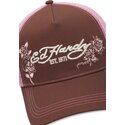 lippikset-kaareva-rekka-ruskea-snapback-rosa-skull-and-roses-ed-hardy