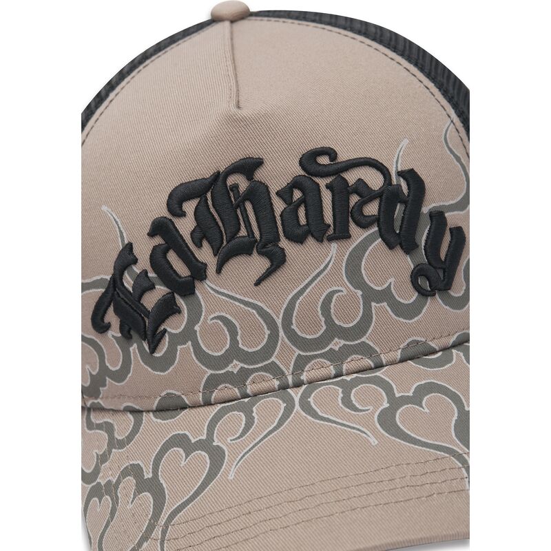lippikset-kaareva-rekka-harmaa-snapback-flaming-ed-hardy