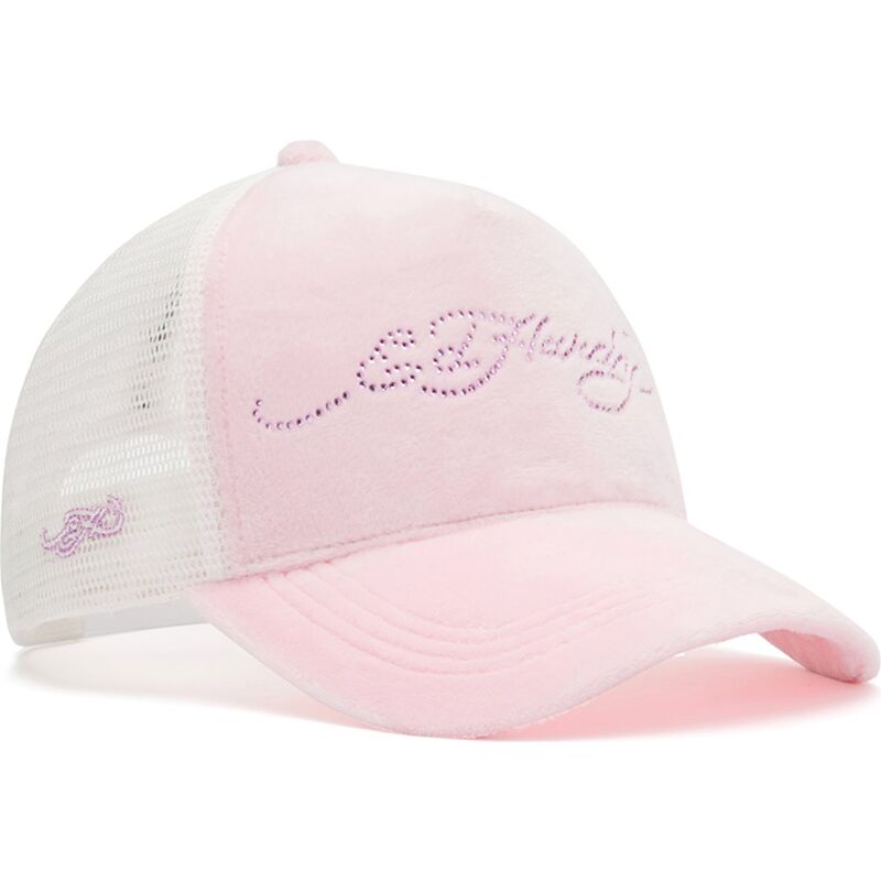 lippikset-kaareva-rekka-vaaleanpunainen-snapback-diamante-velour-ed-hardy