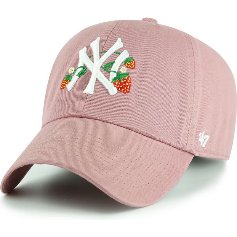 lippikset-kaareva-vaaleanpunainen-saadettava-nauha-lapsille-clean-up-icon-alt-strawberry-new-york-yankees-mlb-47-brand