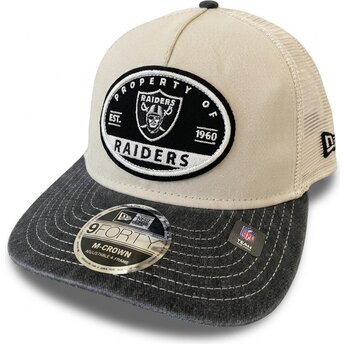 Lippikset kaareva rekka beige snapback 9FORTY M-Crown A Frame Fray Las Vegas Raiders NFL New Era