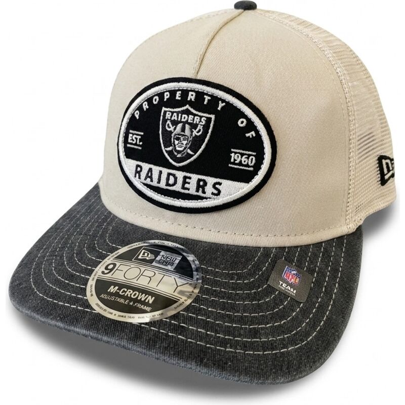 lippikset-kaareva-rekka-beige-snapback-9forty-m-crown-a-frame-fray-las-vegas-raiders-nfl-new-era