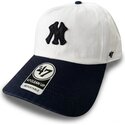 lippikset-kaareva-beige-saadettava-nauha-clean-up-contemporary-two-tone-new-york-yankees-mlb-47-brand