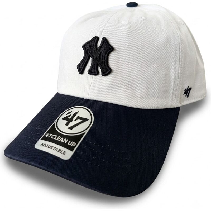 lippikset-kaareva-beige-saadettava-nauha-clean-up-contemporary-two-tone-new-york-yankees-mlb-47-brand