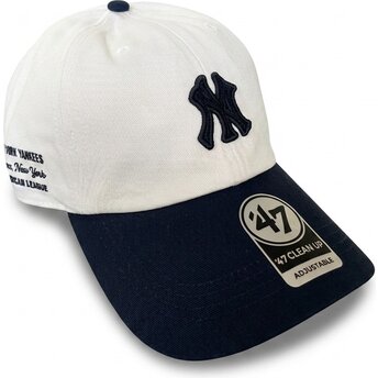 Lippikset kaareva beige säädettävä nauha Clean Up Contemporary Two Tone New York Yankees MLB 47 Brand