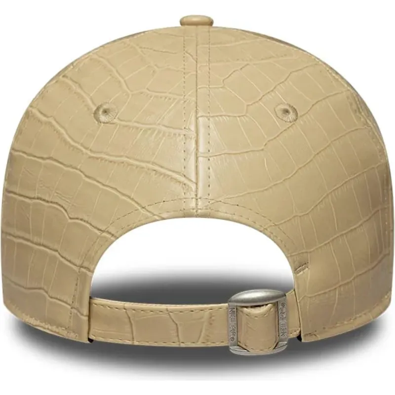 lippikset-kaareva-beige-saadettava-nauha-9forty-pu-pattern-new-york-yankees-mlb-new-era