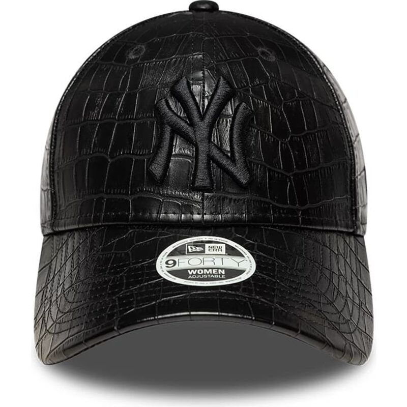 lippikset-kaareva-musta-saadettava-nauha-9forty-pu-pattern-new-york-yankees-mlb-new-era