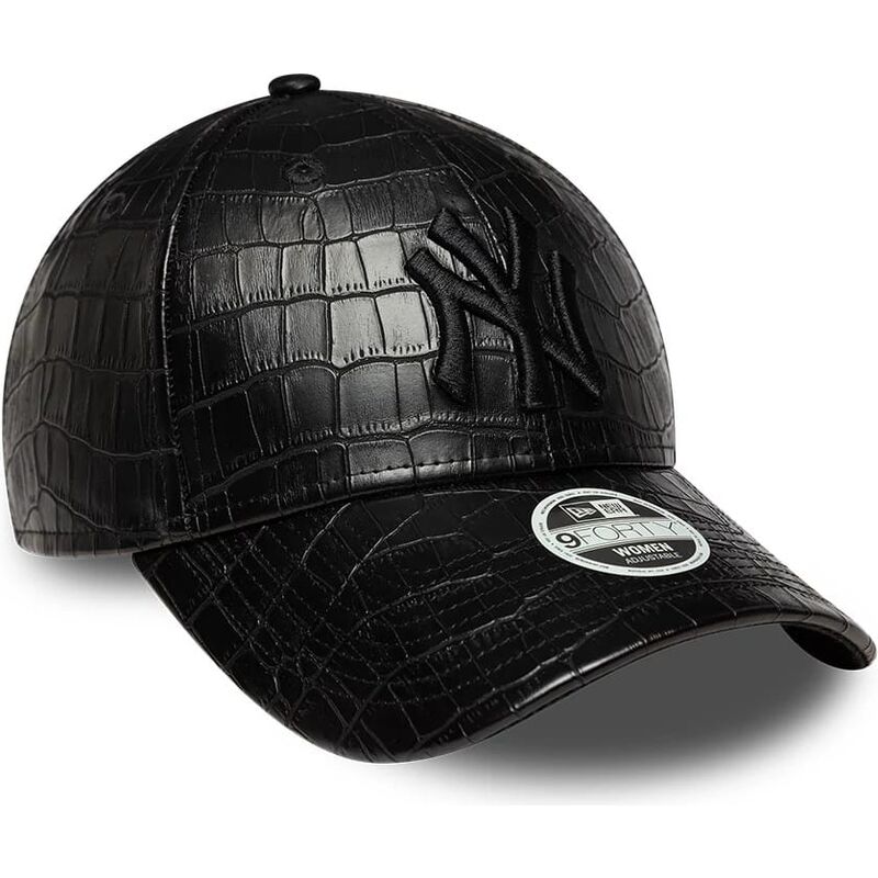 lippikset-kaareva-musta-saadettava-nauha-9forty-pu-pattern-new-york-yankees-mlb-new-era