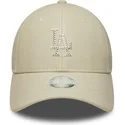 lippikset-kaareva-beige-snapback-9forty-m-crown-pu-diamante-los-angeles-dodgers-mlb-new-era