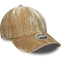 lippikset-kaareva-beige-saadettava-nauha-9twenty-velour-new-york-yankees-mlb-new-era