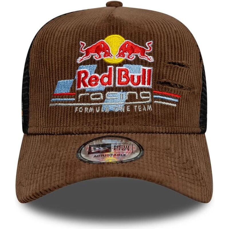 lippikset-kaareva-rekka-ruskea-snapback-a-frame-distressed-cord-red-bull-racing-formula-1-new-era