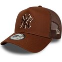 lippikset-kaareva-rekka-ruskea-snapback-e-frame-outline-new-york-yankees-mlb-new-era
