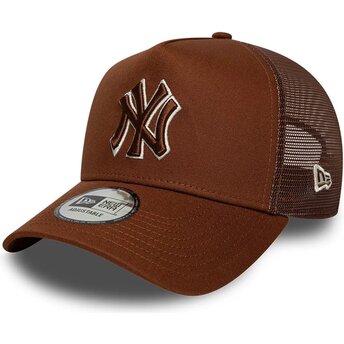 Lippikset kaareva rekka ruskea snapback E Frame Outline New York Yankees MLB New Era