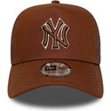 lippikset-kaareva-rekka-ruskea-snapback-e-frame-outline-new-york-yankees-mlb-new-era