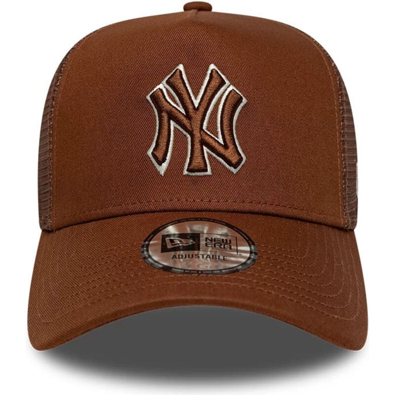 lippikset-kaareva-rekka-ruskea-snapback-e-frame-outline-new-york-yankees-mlb-new-era
