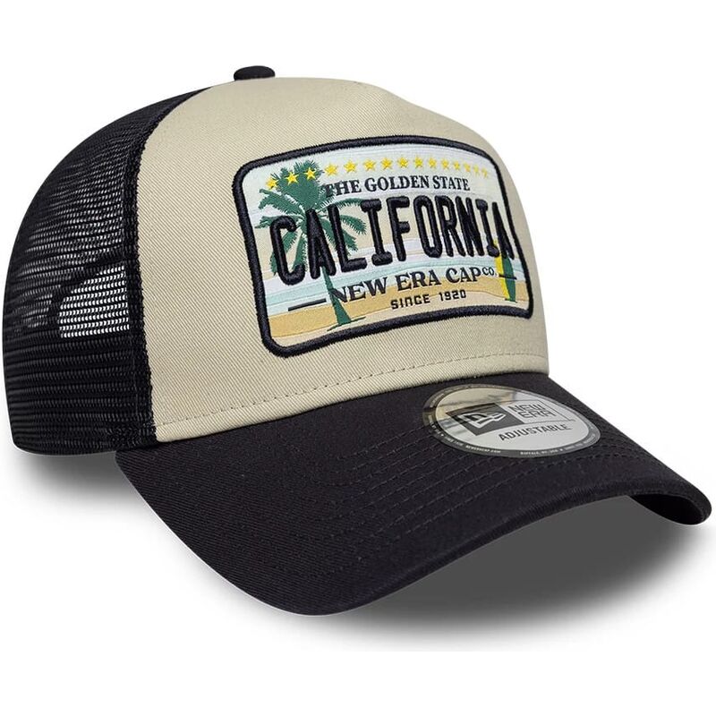 lippikset-kaareva-rekka-beige-snapback-a-frame-license-plate-california-new-era