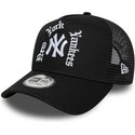 lippikset-kaareva-rekka-musta-snapback-a-frame-wordmark-new-york-yankees-mlb-new-era