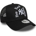 lippikset-kaareva-rekka-musta-snapback-a-frame-wordmark-new-york-yankees-mlb-new-era