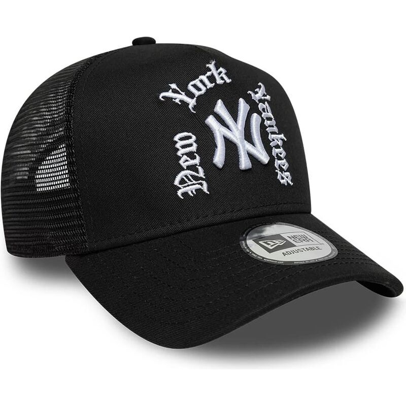 lippikset-kaareva-rekka-musta-snapback-a-frame-wordmark-new-york-yankees-mlb-new-era