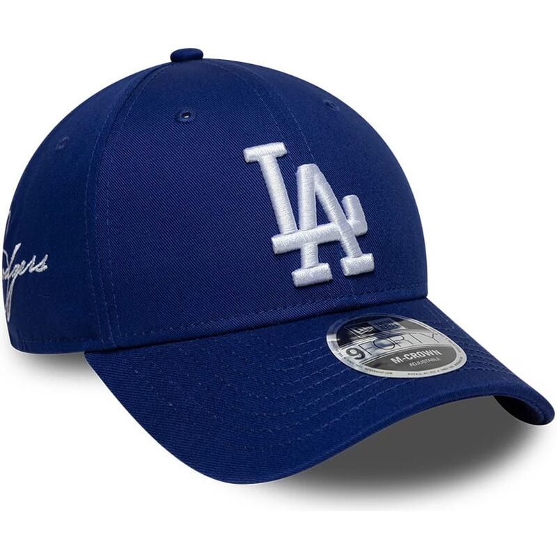 lippikset-kaareva-sininen-snapback-9forty-m-crown-side-script-los-angeles-dodgers-mlb-new-era